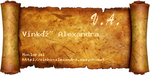 Vinkó Alexandra névjegykártya
