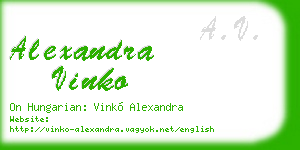 alexandra vinko business card